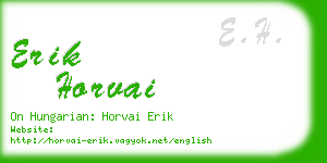 erik horvai business card